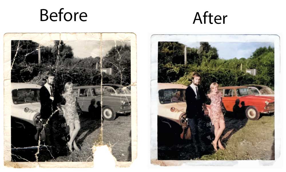 Before and After Example of Photo Restoration